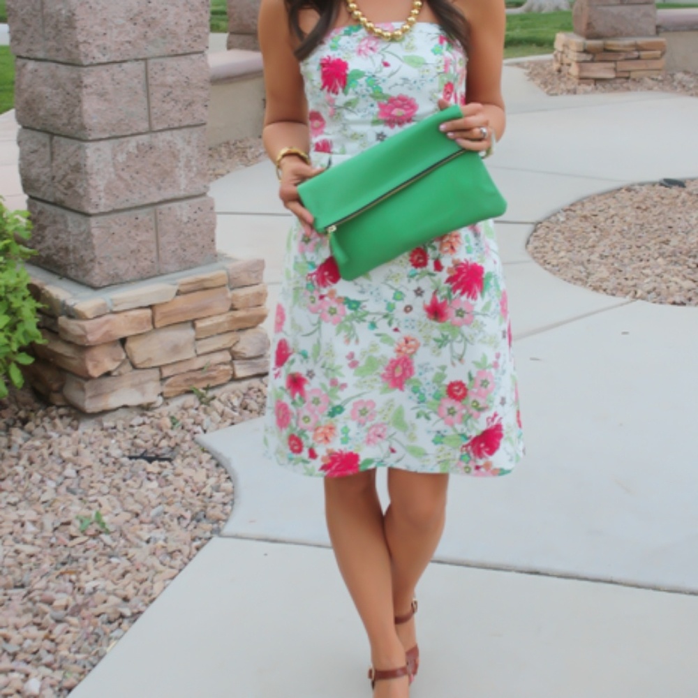 OLD NAVY STRAPLESS FLORAL WHITE DRESS - Picture 4 of 8